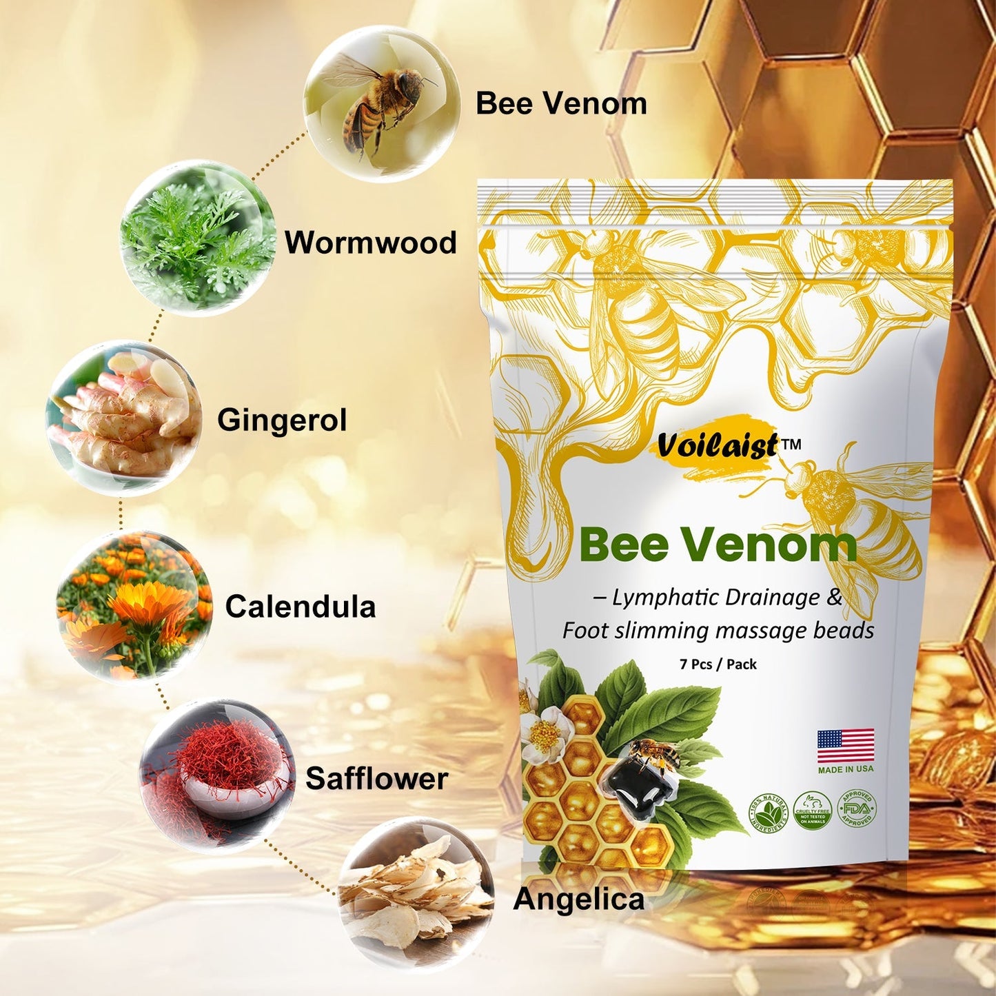 🐝Voilaist™ Bee Venom Lymphatic Drainage & Slimming Foot SoakBeads【Doctorrecommendation-For alllymphatic problems and obesity】