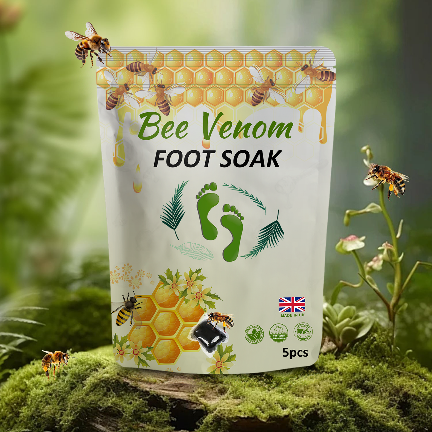 🐝🐝New Bee Venom Lymphatic Drainage & Slimming Foot SoakBeads【Doctorrecommendation-For alllymphatic problems and obesity】